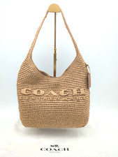 COACH CAL97 Brooklyn Small Straw Shoulder Bag 28 Beige Outlet Products