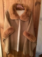 Cape With Fur Collar And Cuffs Free Size