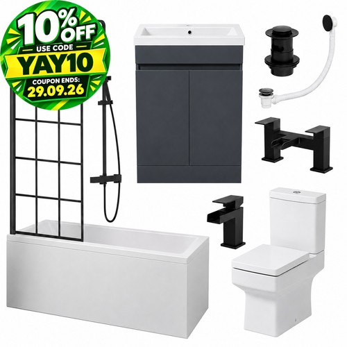 Complete square bathroom suite - complete,