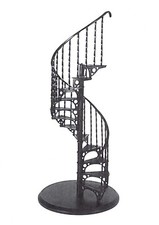 12th scale Dolls House Metal Spiral Stair case KIT now includes a banister set.
