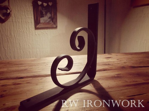 Wrought iron shelf - wrought, brackets