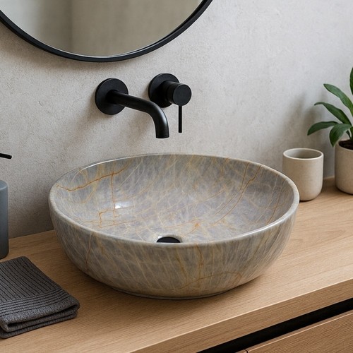 Marble luxe round brown and - luxe,