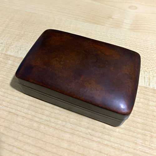 Antique molded leather snuff - antique,
