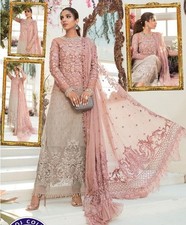 Maria.B Heavy Embroidered Net  Eid Collection Unstitched Shalwar Kameez 