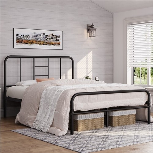4ft6 double metal bed frame - bed,