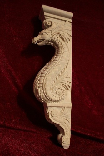 Dragon corbel wooden - , 20"