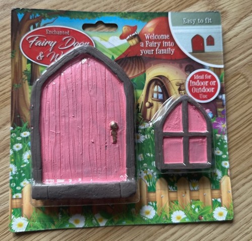 Pink fairy garden window and - fairy,