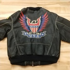 Vintage 80s 90s Michael Hoban Leather Jacket Men L USA Rob Zombie Biker Bomber