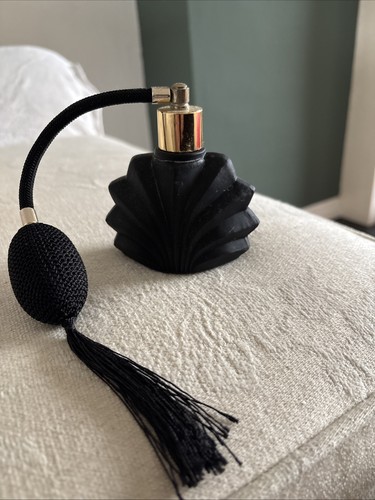 Vintage black glass perfume - vintage,