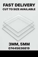 Clear Perspex Acrylic Sheet Panel Cut To Size 3mm, 5mm , Fast Delivery