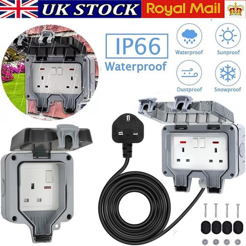 Waterproof outdoor 13a 2gang - waterproof,