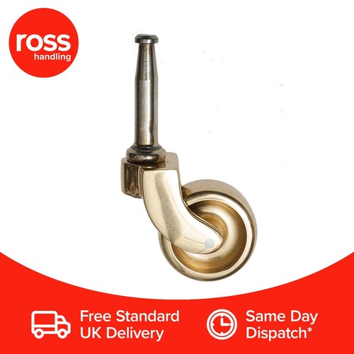Antique brass castor 32mm - brass,