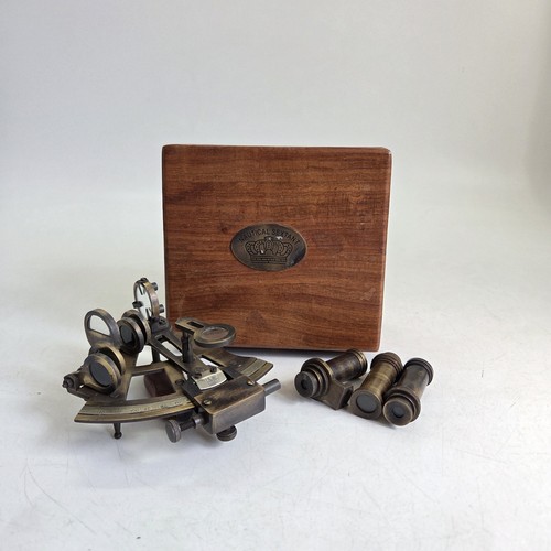 Brass nautical sextant - nautical,