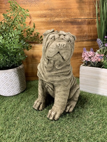 Stone garden sitting shar - stone, shar-pei
