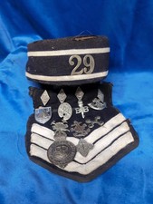 Antique Early 20th Century Boys Brigade Pillbox Cap Sergeant Armband & 14 Badges
