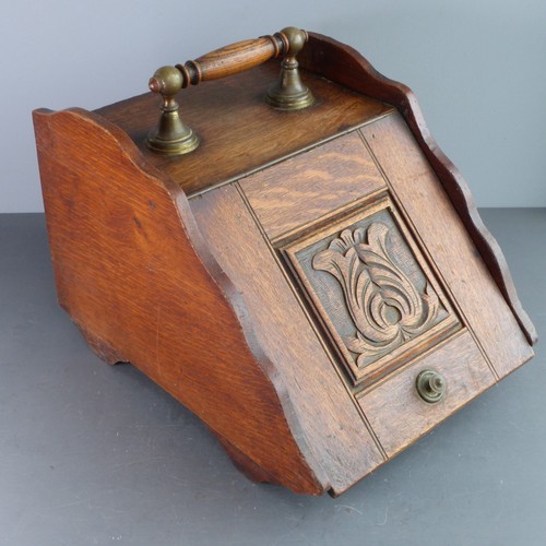 Antique oak wooden coal - antique,