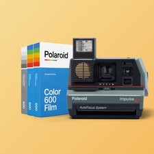Polaroid impulse grey autofocus instant camera | 600 film | vintage 80s point