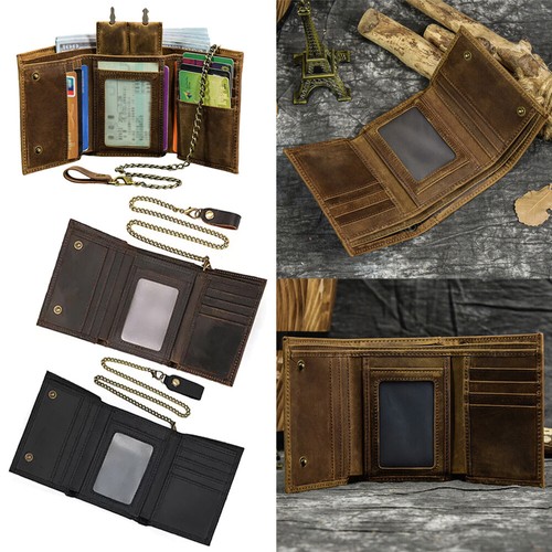 New men leather tri fold - new,