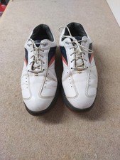 Footjoy AQL mens White Leather Spiked Golf Shoes, UK Size 8
