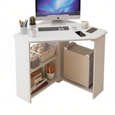 White Corner Desk Computer
