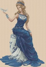 Lady Cross stitch chart   Elegant Lady 156y    Flowerpower37-uk