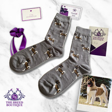 AKITA DOG SOCKS FUN UNISEX ONE SIZE FIT UK 5 - 11 EU 38-46 DOG LOVER GIFT