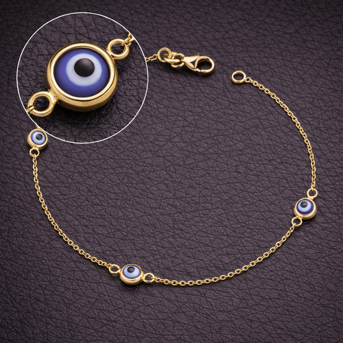 Bracelet evil eye gold - eye,