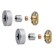 Shower Bar Valve Easy Fast Fix Fitting Kit: Round Chrome Shrouds Fixing Included