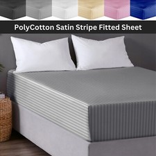 30cm Deep Fitted Sheet Egyptian P Cotton 200TC Single Double King UK Bed Size