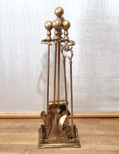 Vintage large brass fireside - vintage,