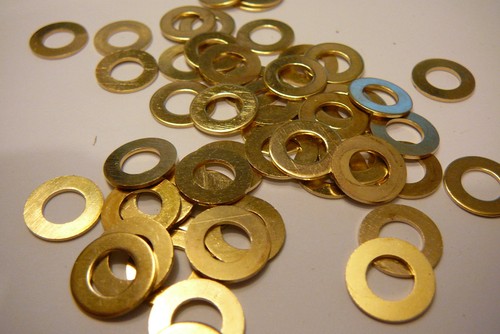 Brass washers solid - m6,