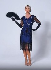 Ladies Gatsby Flapper 1920s Vintage Fringed Sequins Party Cocktail Dress 6-24 UK