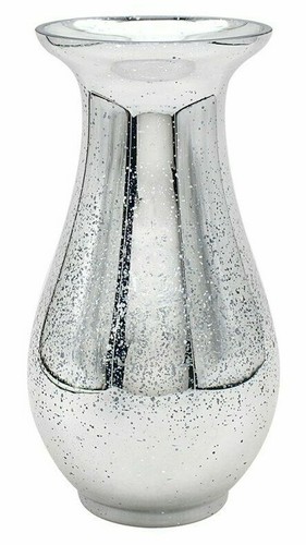 Silver splatter vase mirrored - silver,