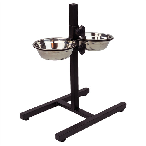 Raised adjustable dog feeding - raised,