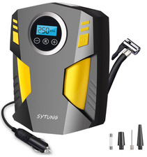 SYTUNG Digital Tyre Inflator, Portable Air Compressor Car Tyre Pump with 3 nozle