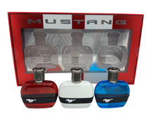 Ford Mustang Cologne For Men 3 Pack Red White and Blue 1oz Bottles Gift Set