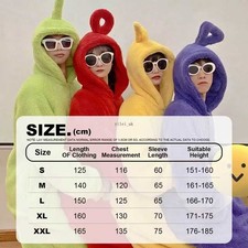 Christmas Adult Teletubbies Costume Lala Party Cosplay Jumpsuit Pajamas New PJS