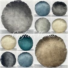 Round Soft Marble Velvet Cushion With Pad Insert Filled Circle Pillow Bed Home