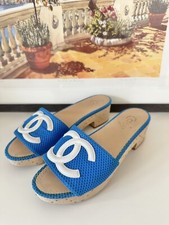 CHANEL large CC logo mules