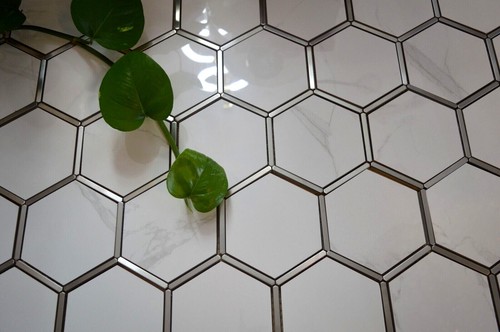 Hexagonal silver white - silver,