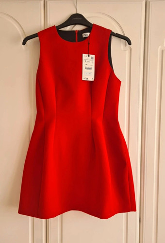 Zara red structured tulip mini - red,