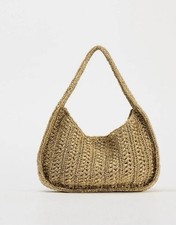 Zara WOVEN SHINY SHOPPER BAG