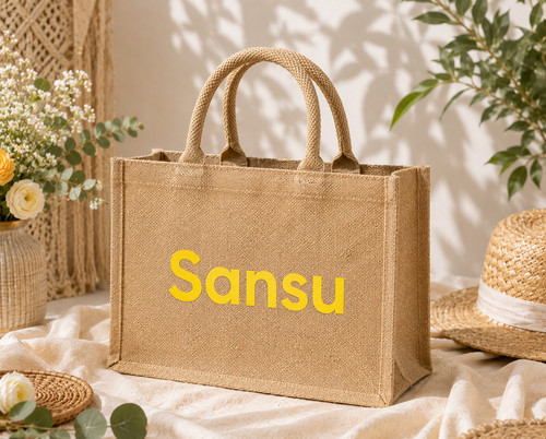 Personalized burlap tote - personalized, bag