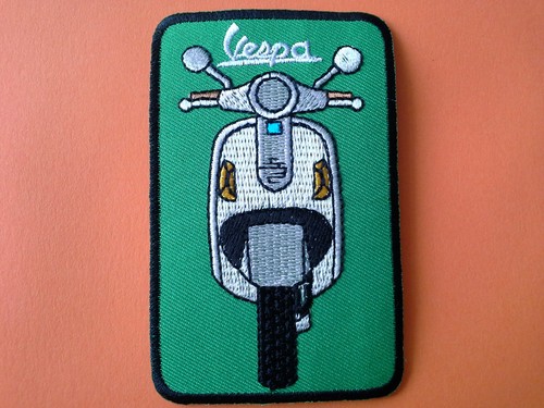 Vespa scooter patch sew iron - scooter,