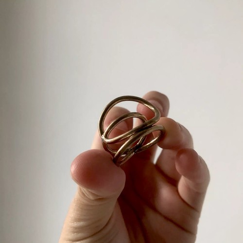 Japanese matte gold knot ring - gold,