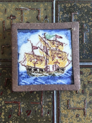 Small antique framed - framed, hand