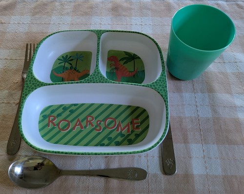 Child dinosaur meal time set - child's,