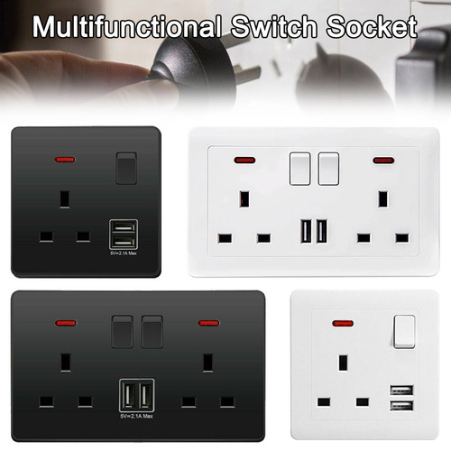 Double gang wall socket - double,