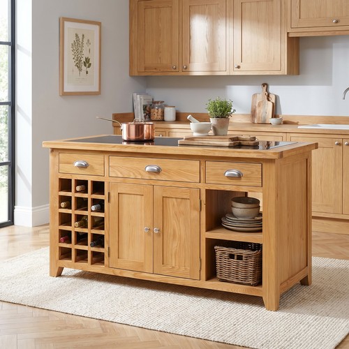 Cheshire kitchen island oak - island,