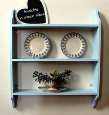 Wall Shelf Wooden Storage Bedroom 3 Tier Display Rustic Painted Shelving Unit